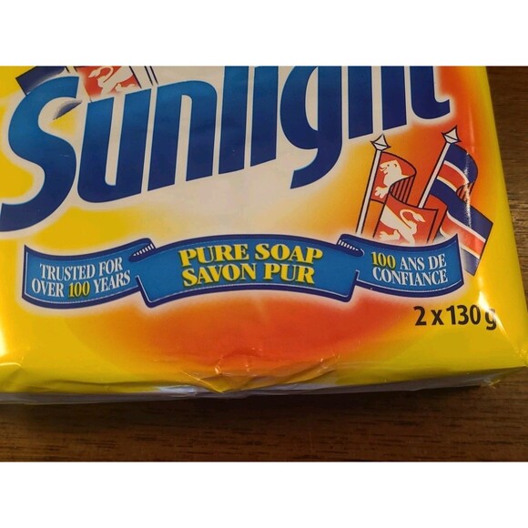 NOS Sunlight PURE SOAP Laundry Detergent Bar 2 x 130 g Made in Canada Multi Avl - Picture 2 of 10